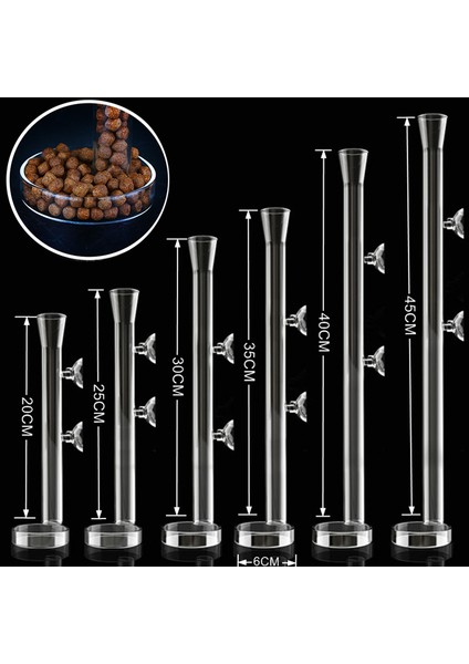 30CM Tarzı 6 Boyutlu Cam Akvaryum Boru Tabak Şeffaf Balık Tankı Karides Salyangoz Yem Kase Akvaryum Malzemeleri (Yurt Dışından) fiyatları