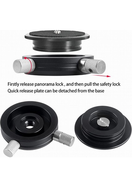 Bexın Qr-02 360 Degree Rotating Panoramic Head (Siyah) (Yurt Dışından)