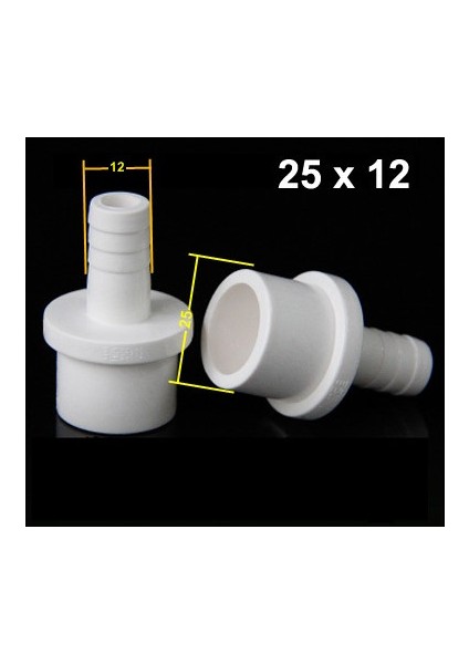 25X12MM Stili Nuonuo 5 Adet Paket mm Soket Pvc Boru Birleşim x mm Dikenli Hortum Bağlantı Parça Adaptörü (Yurt Dışından)