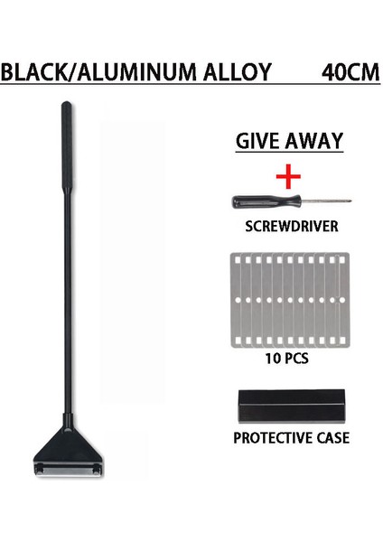 A-40CM Tarzı Akvaryum Paslanmaz Çelik Balık Tankı Yosun Temizleme Kazıyıcı Bıçak Sucul Bitkiler Sucul Temizlik Çok Fonksiyonlu Temizlik Aracı Seti (Yurt Dışından)