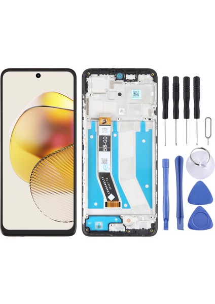 Motorola Moto G73 Için Çerçeveli LCD Ekran Motorola Moto G73 Için (Orijinal) (Yurt Dışından)