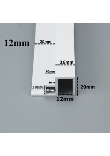 12 mm Tarzı 2 Adet 50CM Akvaryum Beyaz Şişe Çift Kat Yan Şerit Çift Kat Şişe Yan Şerit Çift Kat Itme-Çekme Şişe Balık Tankı Aksesuarları (Yurt Dışından)