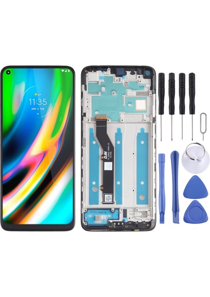Motorola Moto G9 Plus XT2087-1 Sayısallaştırıcı Için Tft LCD Ekran Çerçeveli Tam Yerleştirme (Siyah) (Yurt Dışından)