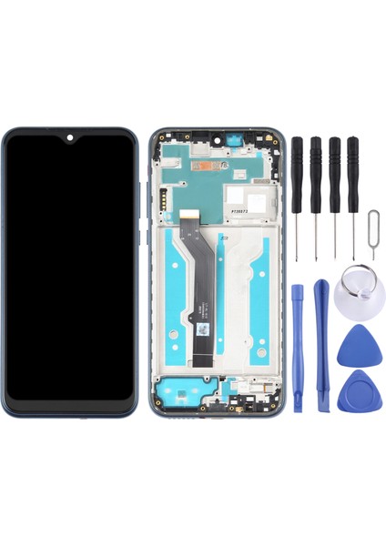Motorola Moto E (2020) Için Tft LCD Ekrançerçeveli Sayısallaştırıcı Tam Yerleştirme (Mavi) (Yurt Dışından)