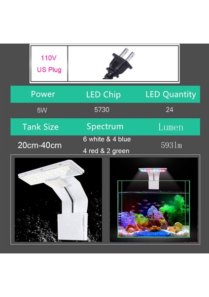 M180-W Abd Fiş Stili Ayarlanaılabilir 3 Modlu LED Akvaryum Işıkları 5W 10W Taze Su Bitkileri Büyüme Işığı Suya Dayanıklı Kelepçeli Lamba Balık Tankı Için (Yurt Dışından)