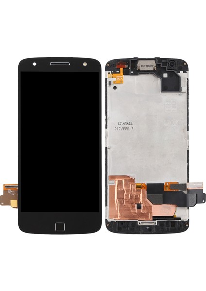 Motorola Moto Z Force XT1650-02 Sayısallaştırıcı Için LCD Ekran Çerçeveli Tam Yerleştirme (Siyah) (Yurt Dışından)
