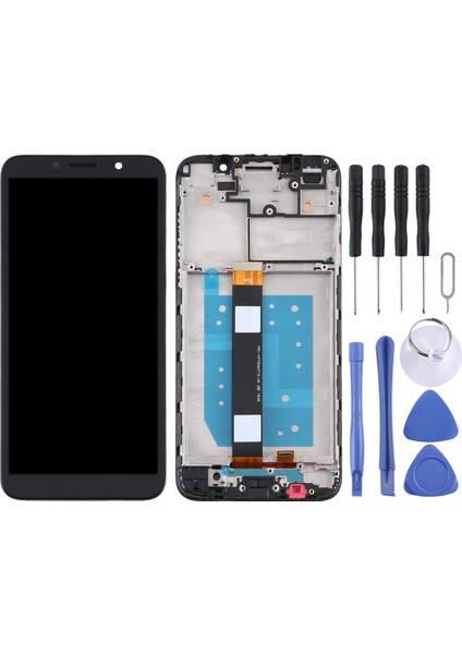 Motorola Moto E6 Play Digitizer Için Tft LCD Ekran Çerçeveli Tam Yerleştirme (Siyah) (Yurt Dışından)