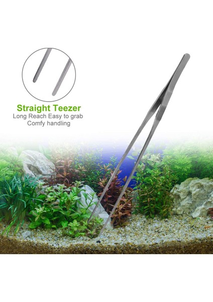 32CM Spatula Stili 1 Adet Akvaryum Araçları Seti Balık Tankı Veya Cımbız Spatula Yosun Temizleyici Depolama Rafı Paslanmaz Çelik Sucul Bitkiler Akvaryum Düzenleme Aracı (Yurt Dışından)