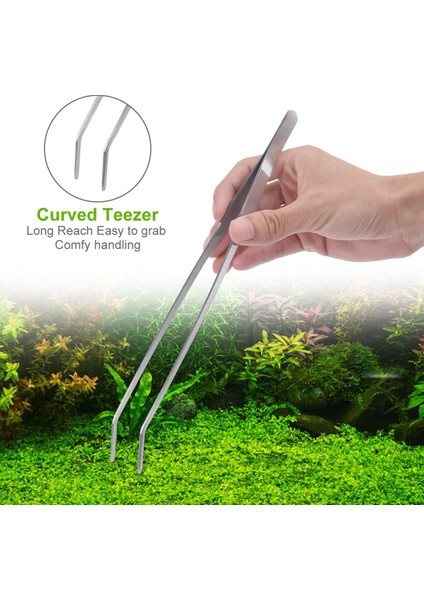 32CM Spatula Stili 1 Adet Akvaryum Araçları Seti Balık Tankı Veya Cımbız Spatula Yosun Temizleyici Depolama Rafı Paslanmaz Çelik Sucul Bitkiler Akvaryum Düzenleme Aracı (Yurt Dışından)