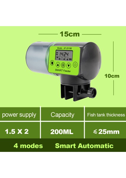 Bir Stil Otomatik Balık Yemleyici LCD Gösterge Zamanlayıcı Akvaryum Aksesuarları Balık Tankı Otomatik Zamanlama Yem Dağıtıcısı Otomatik Balık Besleyici (Yurt Dışından)