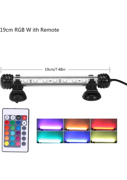 Uzak Stil ile 19CM Rgb Akvaryum Işığı LED Su Geçirmez Balık Tankı Işık Sualtı Balık Lambası Akvaryum Dekorasyon Aydınlatma Bitki Lambası cm 220V Ab Güç (Yurt Dışından)