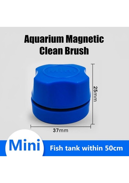 Mavi Stil Manyetik Temizleme Fırçası Akvaryum Balık Tankı Cam Yosun Temizleyici Ağ Temizleyici Sünger (Yurt Dışından)