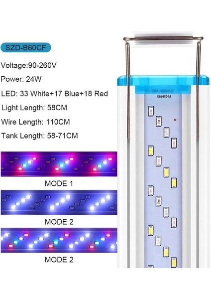 Wbr 68 Stili Süper Ince LED Işık Balık Tankı Akvaryum Dekorasyon Lambası Için Su Gezegeni Yetiştirme Aydınlatma Su Geçirmez Parlak Kelepçeli Lamba cm (Yurt Dışından)