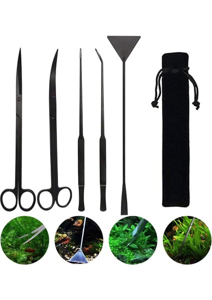 Parlayan Düz Stil Akvaryum Araçları Kiti Paslanmaz Çelik Balık Tankı Su Bitkisi Cımbızı Veya Spatula Setleri Temizlik Aracı Için Balık Tankı (Yurt Dışından)