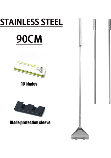 B- 90CM Tarzı Paslanmaz Çelik Akvaryum Balık Tankı Yosun Kazıyıcı Bıçak Sucul Bitki Ot Temizleme Çoklu Araç Temizleyici Kiti Seti (Yurt Dışından)