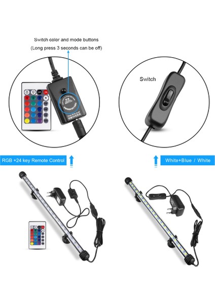 39CM Beyaz Stil 9cm 29CM 39CM 49CM Akvaryum LED Balık Tankı Lambası LED Tüp Ampulü Işıklı Barış Su Geçirmez Eu Fişi (Yurt Dışından) modelleri