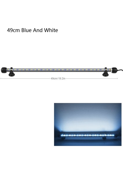 49CM Beyaz ve Mavi Tarzı 9cm 29CM 39CM 49CM Akvaryum LED Balık Tankı Lambası LED Tüp Ampulü Işıklı Barış Su Geçirmez Eu Fişi (Yurt Dışından)