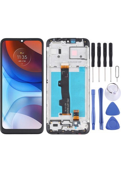 Motorola Moto E7 Güç Için Tft LCD Ekran PAMH0001IN PAMH0010IN PAMH0019IN Digitizer Çerçeveli Tam Embly (Siyah) (Yurt Dışından)