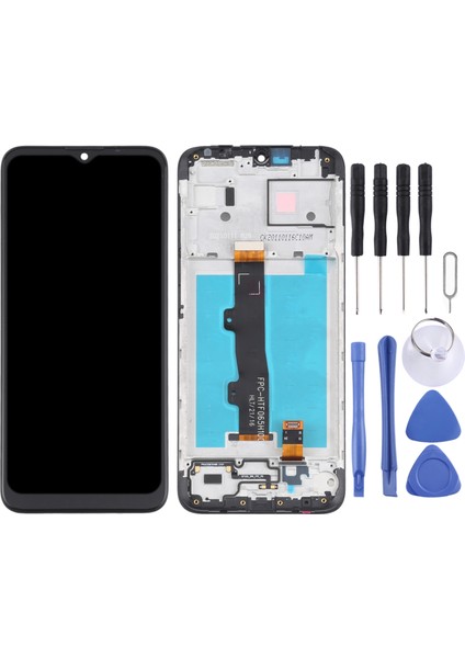 Motorola Moto E7 Güç Için Tft LCD Ekran PAMH0001IN PAMH0010IN PAMH0019IN Digitizer Çerçeveli Tam Embly (Siyah) (Yurt Dışından)