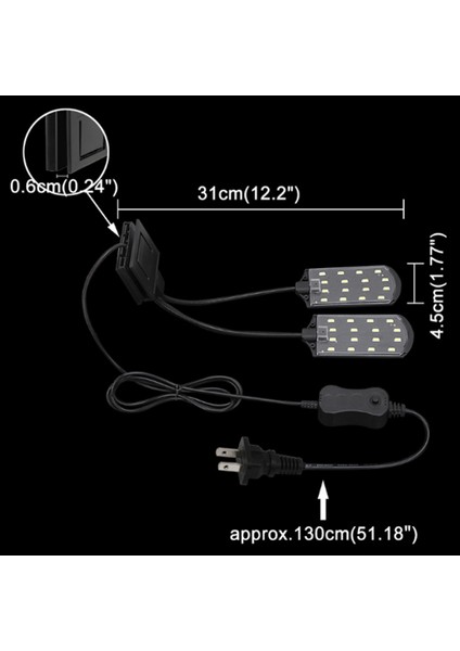 X5-B-Bw Eu Fiş Stili Süper Ince LED Akvaryum Aydınlatma Taze Bitkiler Büyüme Işığı 10W Su Bitkileri Aydınlatma Klipsli Lamba Balık Nano Tanklar Için (Yurt Dışından)