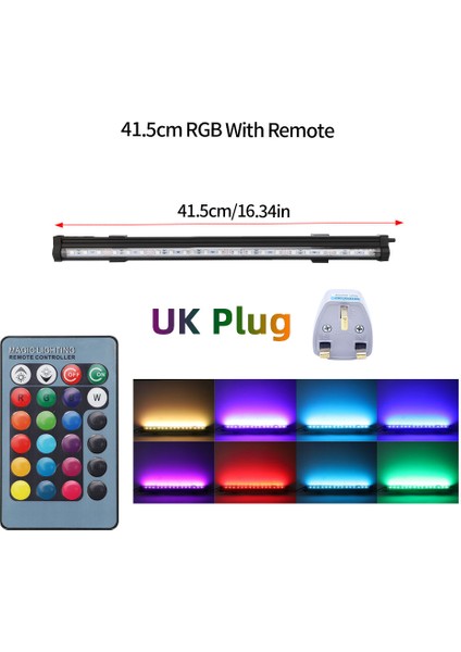 Uk-41.5cm Tarzı LED 7 Renk Değişen Akvaryum Işığ cm Daldırma Hava Kabarcık Lambası Su Bitkisi Işığ Balık Tankı Için (Yurt Dışından)