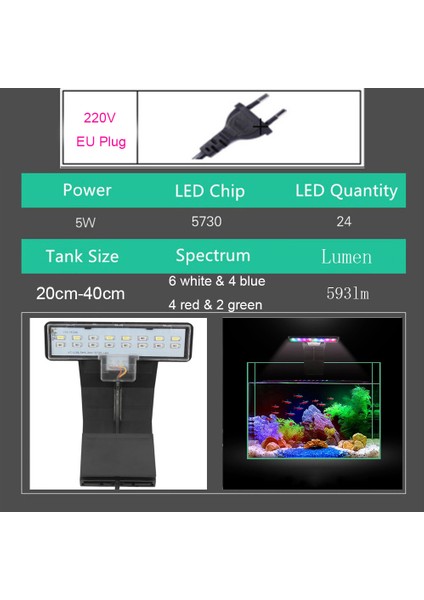 M180-B Ab Fiş Stili Ayarlanaılabilir 3 Modlu LED Akvaryum Işıkları 5W 10W Taze Su Bitkileri Büyüme Işığı Suya Dayanıklı Kelepçeli Lamba Balık Tankı Için (Yurt Dışından)