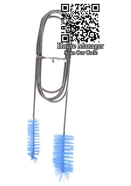 Mavi Stil Su Filtre Pompası Için 155CM Uzunluğunda Akvaryum Temizleme Fırçası, Paslanmaz Çelik Esnek Temizleyici Aracı Boru Hortum Çift Yıkama (Yurt Dışından)