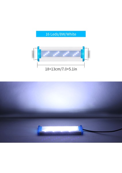 SZD-B20WW 18CM-AB Stili cm Genişletilebilir Süper Ince Akvaryum Bitki Lambası Sulama Bitki Peyzaj Büyüme Aydınlatma Parlak LED Lamba Klipsi (Yurt Dışından)