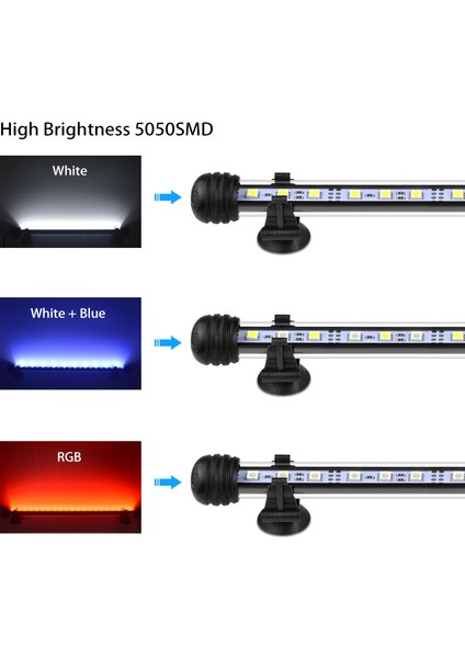 Beyaz 19CM Tarzı Su Geçirmez Rgb Akvaryum Işıkları Balık Tankı LED Daldırma Lambası cm Sualtı Akvaryum Dekor Lambası Aydınlatma 110V (Yurt Dışından) modelleri