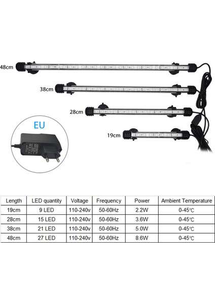 Beyaz 19CM Tarzı Su Geçirmez Rgb Akvaryum Işıkları Balık Tankı LED Daldırma Lambası cm Sualtı Akvaryum Dekor Lambası Aydınlatma 110V (Yurt Dışından) fırsatları