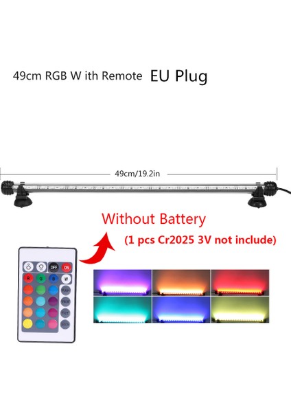 Uzak Stil ile 49CM Rgb Rgb Akvaryum Işığı Uzaktan Kumandalı Dalış Lambası Renkli Lamba Bitkiler Için Lamba Balık Tankı Gerekli Amfibi Kullanım (Yurt Dışından)