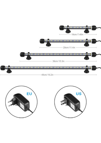 19CM Beyaz Stil Rgb LED Çubuk Işık Su Geçirmez Akvaryum Işığı Akvaryum Dekorasyon Aydınlatma 220V Ab Güç (Yurt Dışından) indirimleri