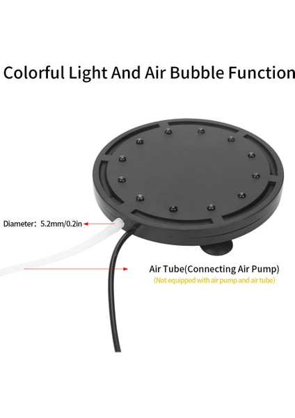 Q12 Stili cm Rgb LED Akvaryum Lambası Balık Tankı Dalgıç Işık Su Altı Hava Kabarcığı Oksijen Lambası Ab Abd Fiş Balık Tankı Işığı (Yurt Dışından)