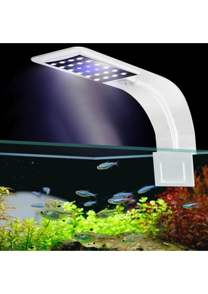 Beyaz Siyah Stil Süper Ince 10W LED Su Geçirmez Akvaryum Işığı Balık Tankı Suda Yetişen Bitkiler Aydınlatma Klipsli Lamba Ab Tak Kablo Balık Malzemeleri (Yurt Dışından)