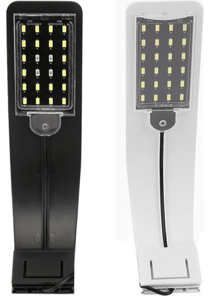 Beyaz Siyah Stil Süper Ince 10W LED Su Geçirmez Akvaryum Işığı Balık Tankı Suda Yetişen Bitkiler Aydınlatma Klipsli Lamba Ab Tak Kablo Balık Malzemeleri (Yurt Dışından)