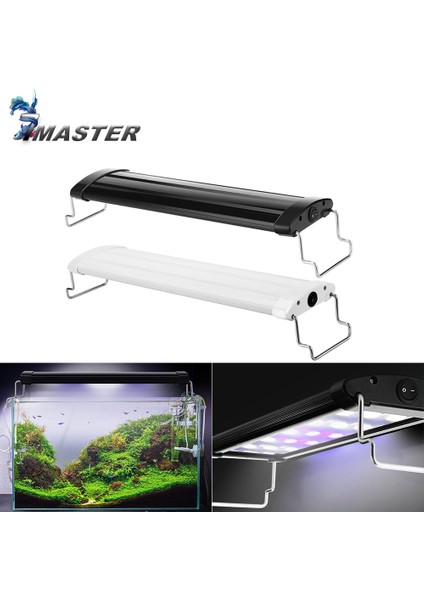 YX-J350 Siyah Gövde Stili Akvaryum LED Aydınlatma 30 cm Yükseklik Balık Tankı Lambası Uzatılabilir Braketler Beyaz ve Mavi Led'ler Akvaryum Için Uygun (Yurt Dışından) fiyatları