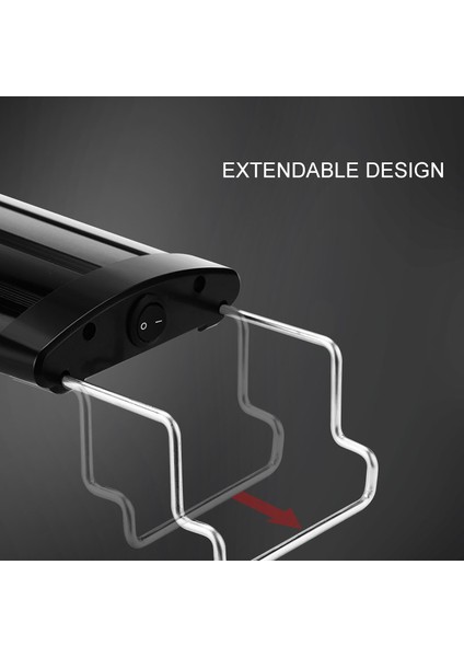 YX-J350 Siyah Gövde Stili Akvaryum LED Aydınlatma 30 cm Yükseklik Balık Tankı Lambası Uzatılabilir Braketler Beyaz ve Mavi Led'ler Akvaryum Için Uygun (Yurt Dışından) fırsatları