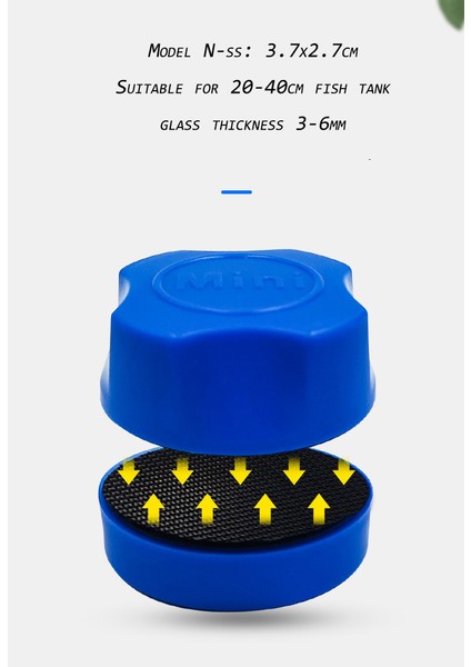 Mini Tarzı Manyetik Akvaryum Balık Tankı Cam Yosun Temizleyici Pencere Temizleyici Sünger Temiz Fırça Yüzen Çiziksiz Kaymaz Manyetik (Yurt Dışından)