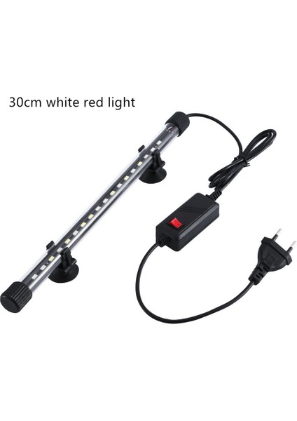 30CM Beyaz Kırmızı Stil Akvaryum Lambası Küçük Amfibik Su Ot Lambası Yüksek Frekanslı Cam Tüp Su Geçirmez LED Lamba (Yurt Dışından)