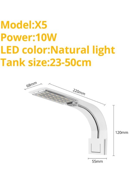 X5-Doğa Beyaz Stili LED Balık Tankı Sulu Manzara Işıkları Klipsli Akvaryum Lambası Su Bitkisi Su Yosunu LED Büyüme Işığı Su Geçirmez (Yurt Dışından)