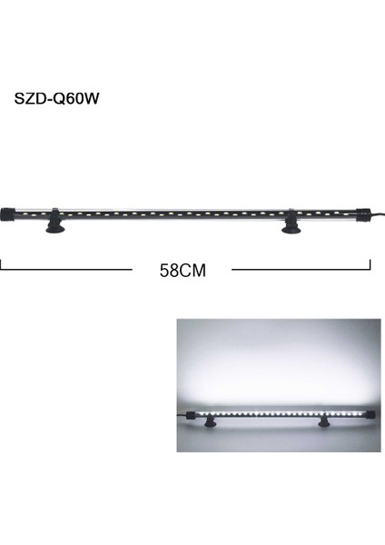 SZD-Q60WW Stili LED Akvaryum Işığını Su Geçirmez Balık Tankı Işığı Su Altında Tutma Lambası Sualtı Klips Lambası Akvaryum Dekorasyonu (Yurt Dışından)