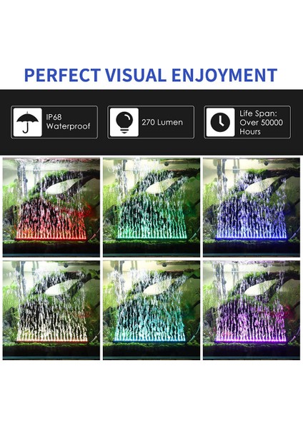 Abd Tak 46 cm Stili C Rgb LED Akvaryum Lambası Balık Tankı Daldırma Işık Su Altı Hava Kabarcığı Oksijen Lambası Eu Us Fiş Balık Tankı Işığı (Yurt Dışından)