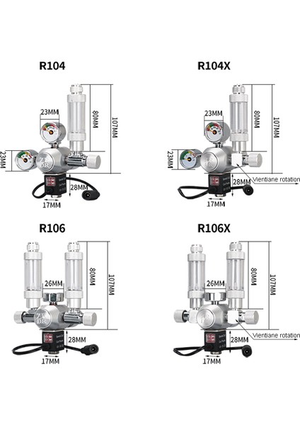 R101 Stili W21.8 Ab Domuzu Zrdr Dıy Akvaryum Co2 Regülatörü, 360° Ince Ayarlama Valfı Kabarcık Sayacı Solenoid Valf Kiti, Karbondioksit Basınç Azaltma Valfi (Yurt Dışından) fırsatları