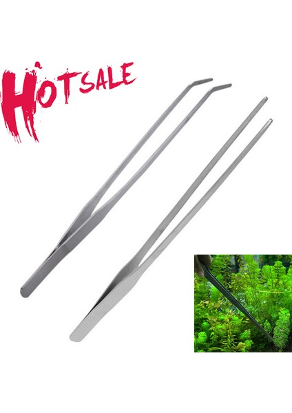 2 Adet-A ve B Tarzı 27CM Paslanmaz Çelik Akvaryum Cımbız Pense Balık Tankı Bitki Aquascape Araçları Düz Eğri Kuvvetps Kelepçesi Su Ürünleri Dalgıç Kavanoz Araçları (Yurt Dışından) modelleri