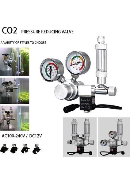 R101 Stili CGA320 Abd Domuzu Zrdr Dıy Akvaryum Co2 Regülatörü, 360° Ince Ayarlama Valfı Kabarcık Sayacı Solenoid Valf Kiti, Karbondioksit Basınç Azaltma Valfi (Yurt Dışından) modelleri