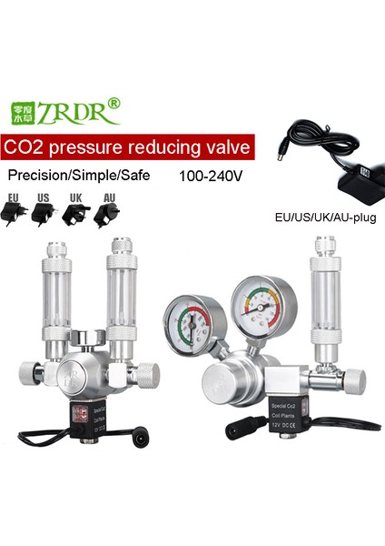 R101 Stili CGA320 Abd Domuzu Zrdr Dıy Akvaryum Co2 Regülatörü, 360° Hassas Ayar Valfü Balon Sayacı Solenoid Valf Kiti, Karbondioksit Basınç Düşürücü Valf (Yurt Dışından)