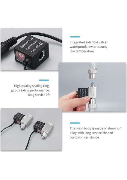 Ab-1 Tarzı Akvaryum Co2 Sistemi Regülatörü Için 12V Çıkışlı Solenoid Valf Bağlantı Tüpü Kabarcık Sayacı Çift Başlı Gürültüsüz Düşük Sıcaklık (Yurt Dışından)