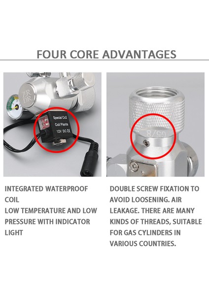R101 Stili CGA320 Balık Tankı Co2 Regülatörü, 360° Ince Ayar Vanası, Kabarcık Sayacı Solenoid Valf Grubu, Karbondioksit Basınç Düşürücü Vana - (Yurt Dışından) modelleri