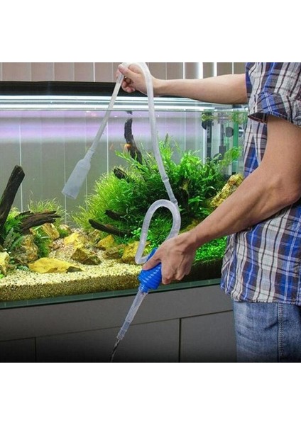 Mavi Stil 1 Parça 1 Adet Akvaryum Su Pompası Vakum Sifon Çakıl Temizleyici Balık Tankı Temizleme Aracı Pompası Filtre Boyut: 1.7m (Yurt Dışından) fiyatları