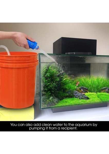 Mavi Stil 1 Parça 1 Adet Akvaryum Su Pompası Vakum Sifon Çakıl Temizleyici Balık Tankı Temizleme Aracı Pompası Filtre Boyut: 1.7m (Yurt Dışından) modelleri